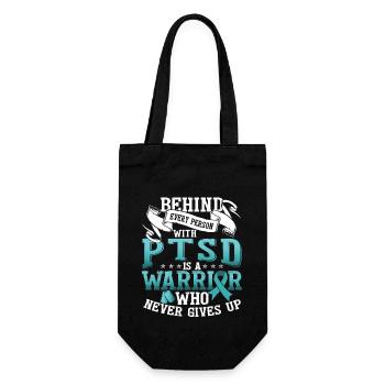 PTSD Warrior | Posttraumatic Stress Disorder - Gift Bag for Bottles - black - Front