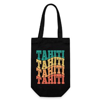 Beautiful souvenir gift idea of Tahiti Island - Gift Bag for Bottles - black - Front