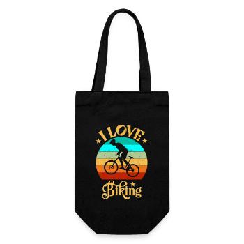 I Love Biking: Retro bike design for bikers MTB - Gift Bag for Bottles - black - Front