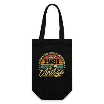 Vintage Geburtstagsgeschenk 1981 - Geschenkbeutel für Flaschen - Schwarz - Vorne