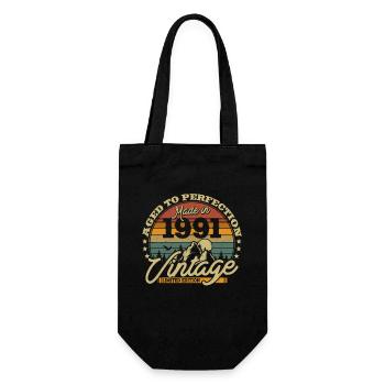 Vintage Gift 1991 - Gift Bag for Bottles - black - Front