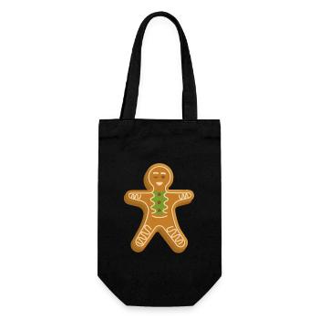 Gingerbread Man Baking Funny Christmas Cookies - Gift Bag for Bottles - black - Front