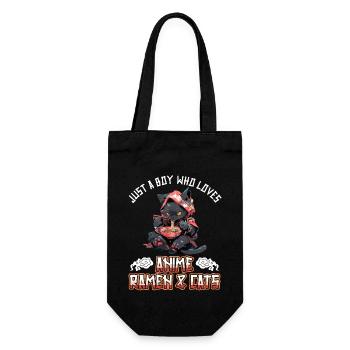 Juste un garçon qui aime les ramen et les chats d’anime - Sac à bouteille - noir - Devant