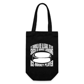 Eishockeyspieler Eishockey Hockeyfan Eishockeyteam - Geschenkbeutel für Flaschen - Schwarz - Vorne