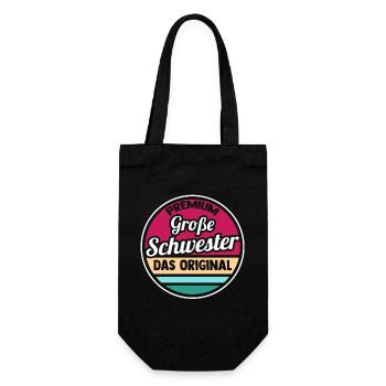 Geschwister Schwestern Schwester - Geschenkbeutel für Flaschen - Schwarz - Vorne