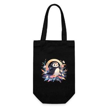Pinguin - Geschenkbeutel für Flaschen - Schwarz - Vorne