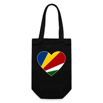 Seychelles flag heart - Gift Bag for Bottles - black - Front