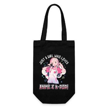 Juste une fille qui aime l’anime et la K-Pop - Sac à bouteille - noir - Devant