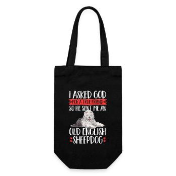 Old English Sheepdog Sheepie Bobtail - Gift Bag for Bottles - black - Front