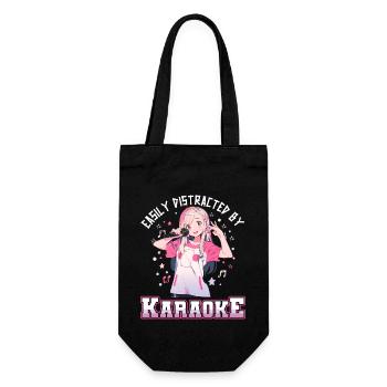 Easily distracted by Karaoke - Geschenkbeutel für Flaschen - Schwarz - Vorne