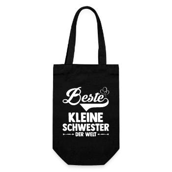 Geschwister Schwestern Schwester - Geschenkbeutel für Flaschen - Schwarz - Vorne