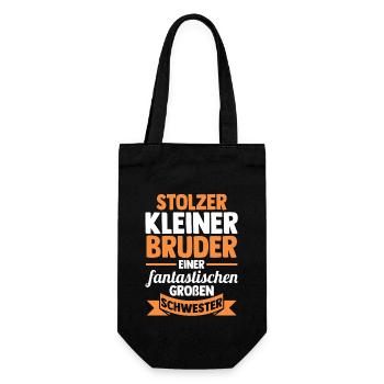 Geschwister Brüder Bruder - Geschenkbeutel für Flaschen - Schwarz - Vorne