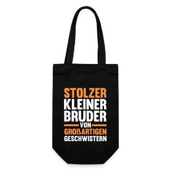 Geschwister Brüder Bruder - Geschenkbeutel für Flaschen - Schwarz - Vorne