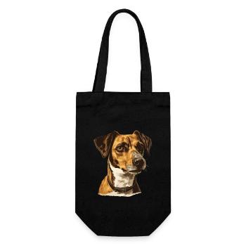 Jack Russel Terrier Hund Portrait - Geschenkbeutel für Flaschen - Schwarz - Vorne