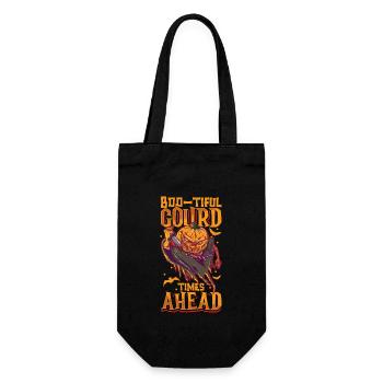 Creepy Pumpkin Halloween Costume Autumn Autumn - Gift Bag for Bottles - black - Front