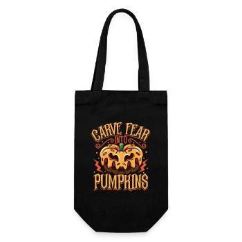 Creepy Pumpkin Halloween Costume Autumn Autumn - Gift Bag for Bottles - black - Front