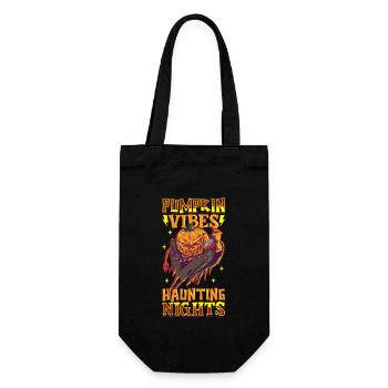 Creepy Pumpkin Halloween Costume Autumn Autumn - Gift Bag for Bottles - black - Front