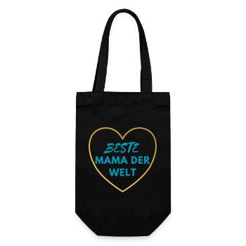 Beste Mama der Welt 1 - Geschenkbeutel für Flaschen - Schwarz - Vorne