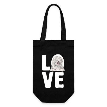 Old English Sheepdog Sheepie Bobtail - Gift Bag for Bottles - black - Front