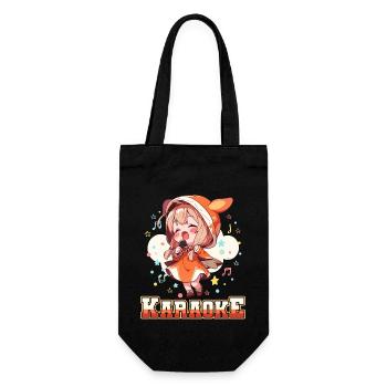 Mädchen Manga Anime Karaoke - Geschenkbeutel für Flaschen - Schwarz - Vorne