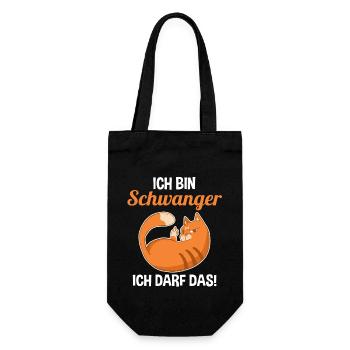 Katze Ich Bin Schwanger Ich Darf Das - Geschenkbeutel für Flaschen - Schwarz - Vorne