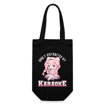 Facilement distrait par le karaoké - Sac à bouteille - noir - Devant