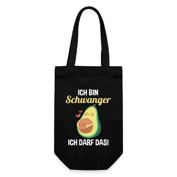 Avocado Ich Bin Schwanger Ich Darf Das - Geschenkbeutel für Flaschen - Schwarz - Vorne