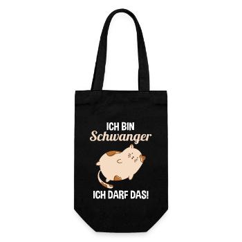 Schwangerschaft Katze Ich Bin Schwanger Ich Darf D - Geschenkbeutel für Flaschen - Schwarz - Vorne