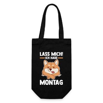 Hund Lass Mich Ich Habe Montag - Geschenkbeutel für Flaschen - Schwarz - Vorne