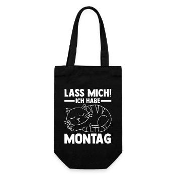 Katze Lass Mich Ich Habe Montag - Geschenkbeutel für Flaschen - Schwarz - Vorne
