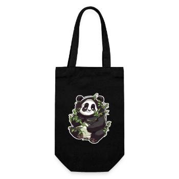 Panda Pandas Panda Baby Panda Tier Tiere - Geschenkbeutel für Flaschen - Schwarz - Vorne