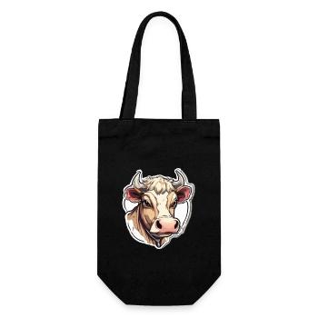 Cow Cows Cow Head Agriculture Farmer - Gift Bag for Bottles - black - Front