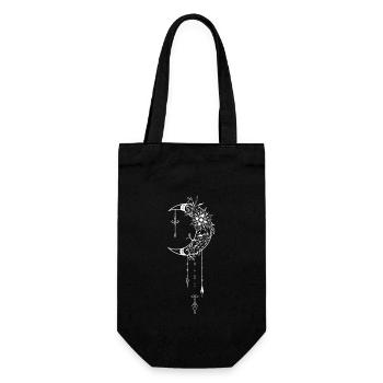 Wicca & Pagan: Mystical design with crescent moon - Gift Bag for Bottles - black - Front