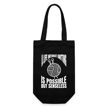Knitting Seamstress Crochet Knitter Tailor - Gift Bag for Bottles - black - Front