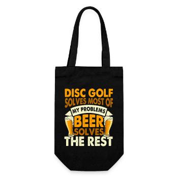 Discgolf Disc Golf - Geschenkbeutel für Flaschen - Schwarz - Vorne