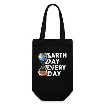 Earth Day Everyday Environmental Awareness - Gift Bag for Bottles - black - Front