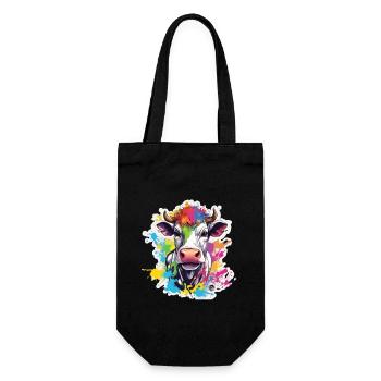 Cow Cow Skull Cows Agriculture Cow Head - Gift Bag for Bottles - black - Front