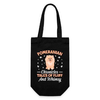 Pomeranian Chronicles Tales of Fluff and Whimsy - Geschenkbeutel für Flaschen - Schwarz - Vorne