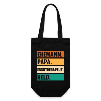 Papa Vater Ergotherapie Ergotherapeut - Geschenkbeutel für Flaschen - Schwarz - Vorne