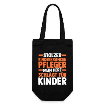Pfleger Pflegekraft Kinderkrankenpfleger - Geschenkbeutel für Flaschen - Schwarz - Vorne