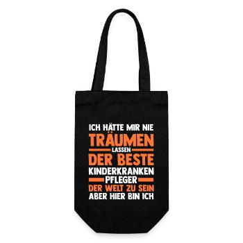 Pfleger Pflegekraft Kinderkrankenpfleger - Geschenkbeutel für Flaschen - Schwarz - Vorne