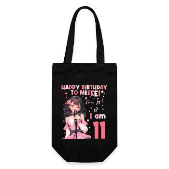 Anime Mandga K-Pop KPop Mädchen 11. Geburtstag - Geschenkbeutel für Flaschen - Schwarz - Vorne