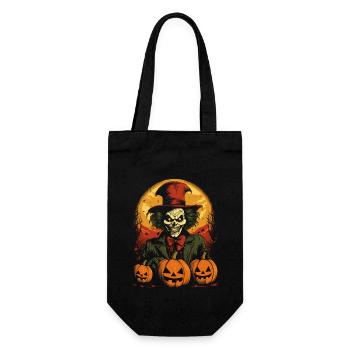 Clown effrayant avec des citrouilles et la pleine lune rouge - Sac à bouteille - noir - Devant