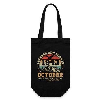 October 1943 vintage retro anniversary 1943 - Gift Bag for Bottles - black - Front