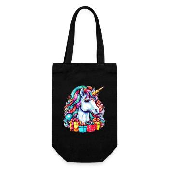 Mignon design de Noël de style licorne pour les enfants - Sac à bouteille - noir - Devant