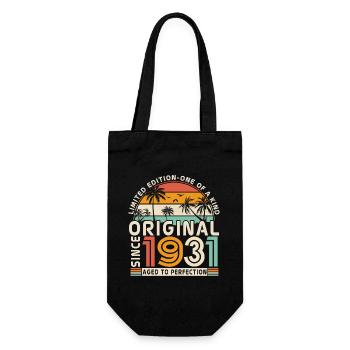 Gift for 92-93 Birthday 1931 Vintage - Gift Bag for Bottles - black - Front