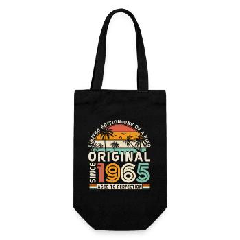 Vintage 1965 Birthday Gift - Gift Bag for Bottles - black - Front
