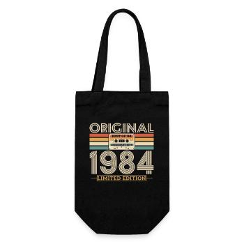 1984 Vintage Birthday Gift - Gift Bag for Bottles - black - Front