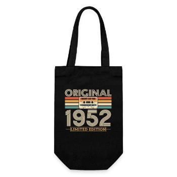 Cadeau d’anniversaire vintage 1952 - 71-72 ans - Sac à bouteille - noir - Devant