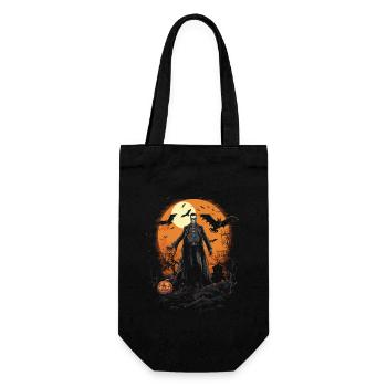 Skeleton Zombie Priest With Bats In Front Of Moon - Gift Bag for Bottles - black - Front